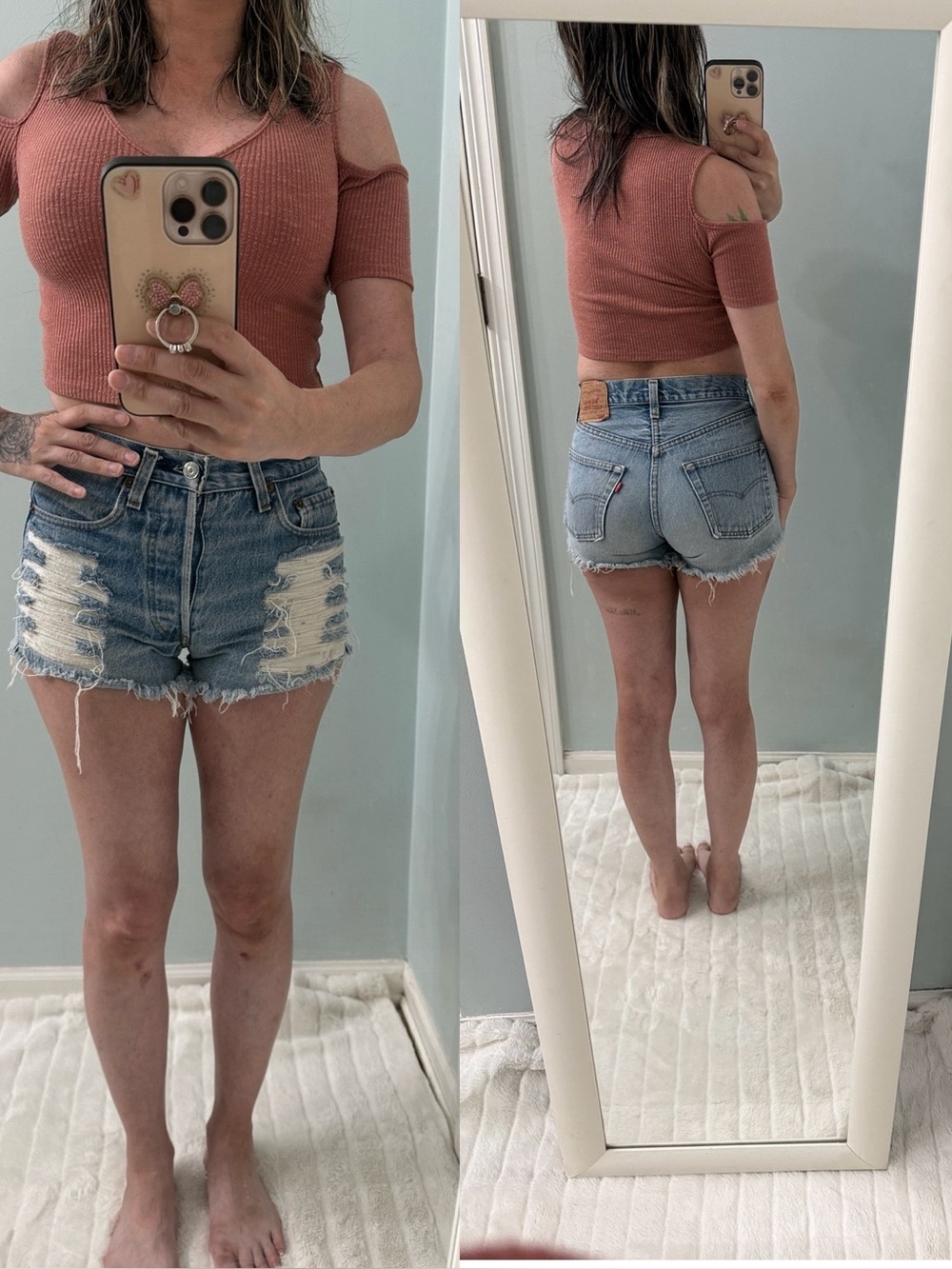 Vintage Levis Denim Jean Cut Off Shorts 24